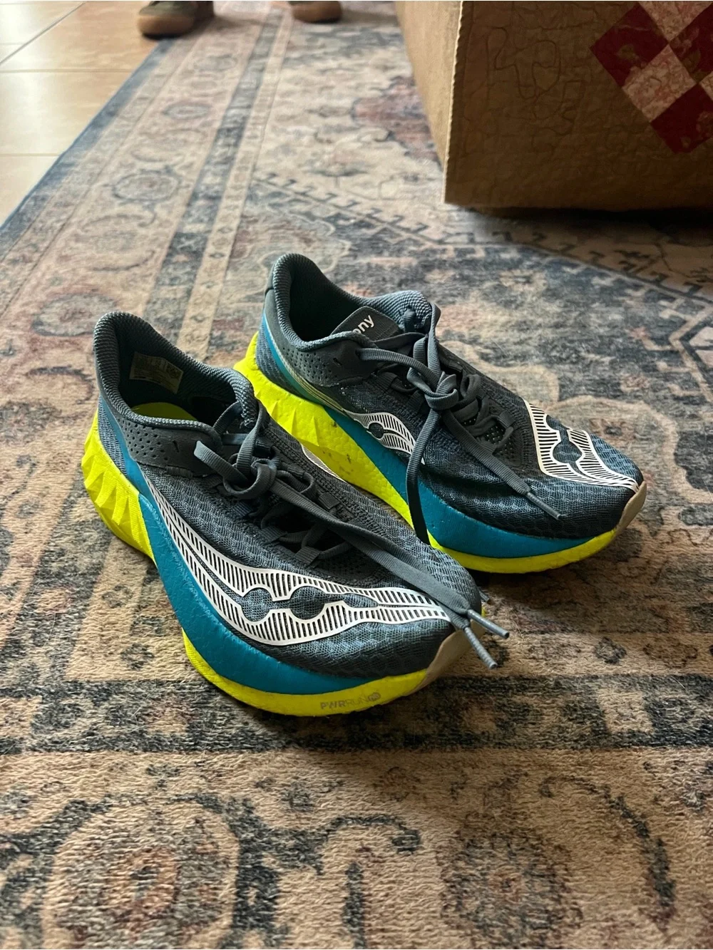 Saucony Women’s Running Shoes in Gray, Blue & Neon Yellow